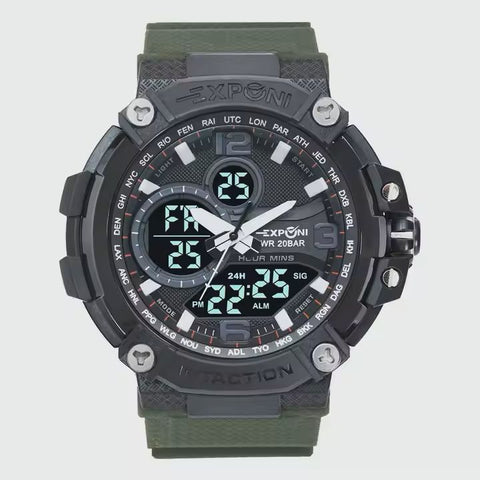 Waterproof Military Analog and Digital Exponi Watch