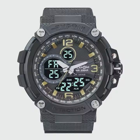 Waterproof Military Analog and Digital Exponi Watch