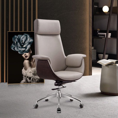 High Back Silver Executive Recliner Chair