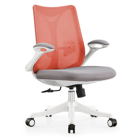 Italian Adjustable Office Chair – Swivel & Comfort (Orange)