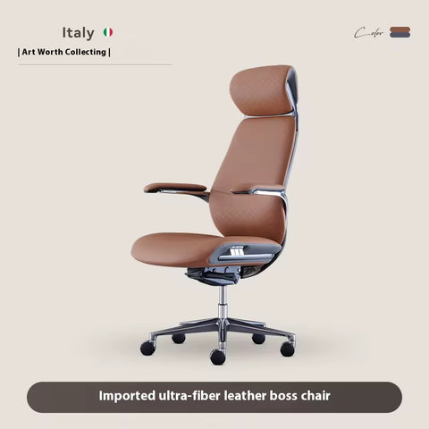 Italian Luxury Leather Executive Brown Office Chair