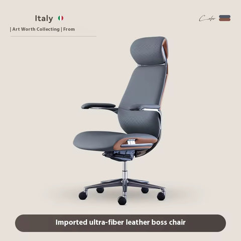 Italian Luxury Leather Executive Brown Office Chair