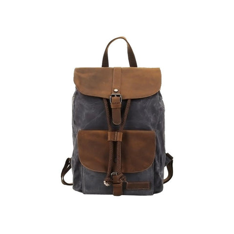 Leather Canvas Portable Waterproof Backpack