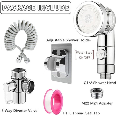 Handheld faucet water diverting shower