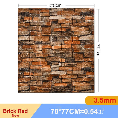 10Pcs 3D Brick Wall Sticker