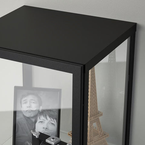 BLALIDEN Glass-door cabinet, Black, 35x32x151cm