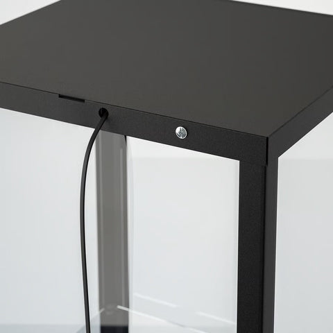 BLALIDEN Glass-door cabinet, Black, 35x32x151cm