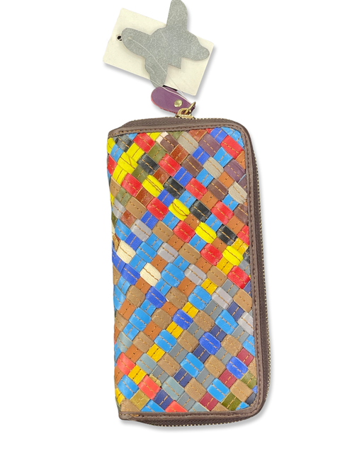 Woven Colourful Leather Wallet