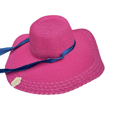 Straw hat crochet wide brim - Hats & Caps