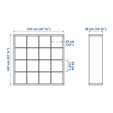 KALLAX 4x4, HIGH GLOSS white, 147x147cm