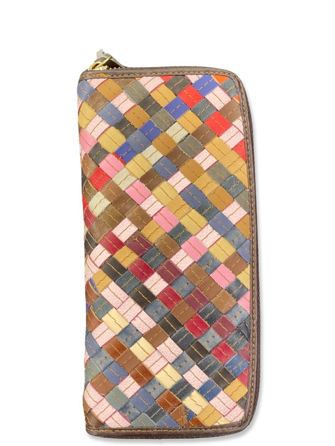 Woven Colourful Leather Wallet