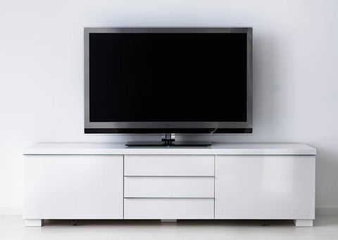 BESTA BURS TV bench 180x41x49cm, High-gloss white