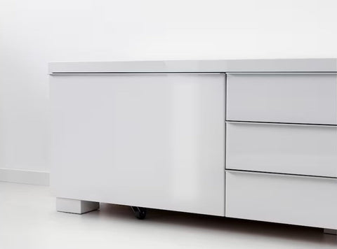 BESTA BURS TV bench 180x41x49cm, High-gloss white