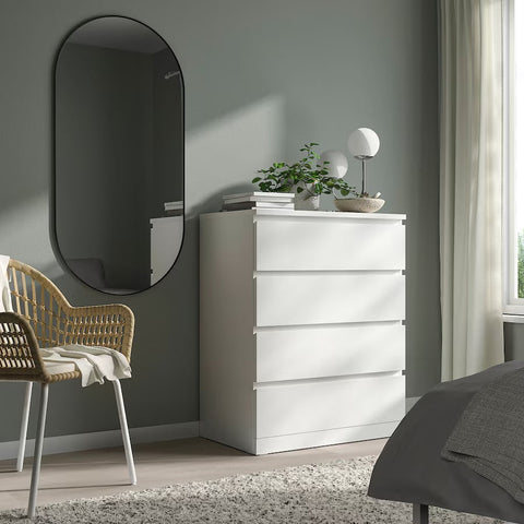 MALM Chest of 4 drawers, White