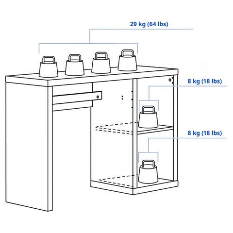 KALLAX Desk, White, 111x39cm