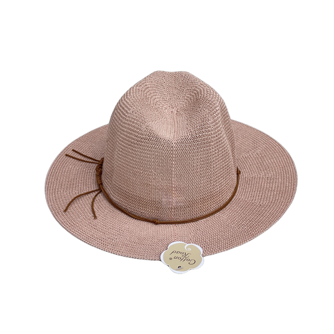 Panama Hat With Faux Leather Band