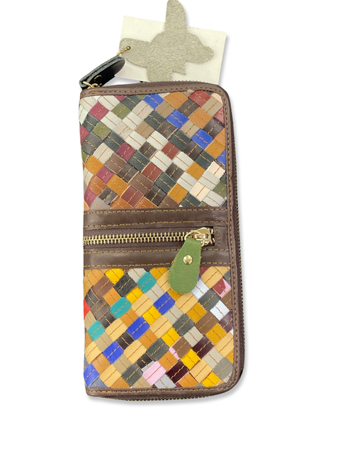 Woven Colourful Leather Wallet