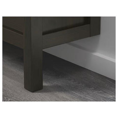 HEMNES Shoe cabinet with 2 compartments, black-brown, 89x30x127 cm