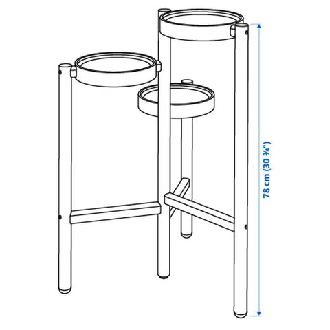 SATSUMAS Plant stand, Bamboo/white, 78cm