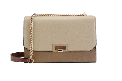 BAGCO Two-Tone Beige Handbag -BX012304073