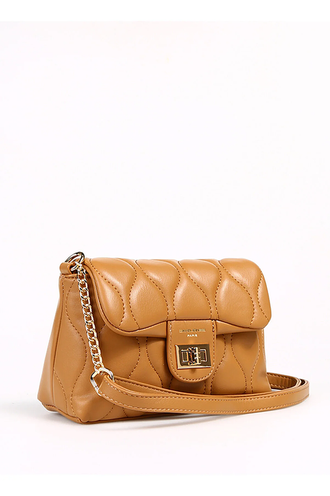 David Jones Camel Crossbody Quilted Bag DJ791D