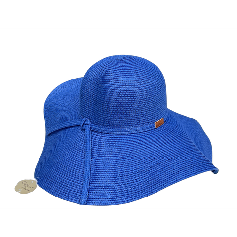 Ladies Packable Straw Floppy Sun Hat