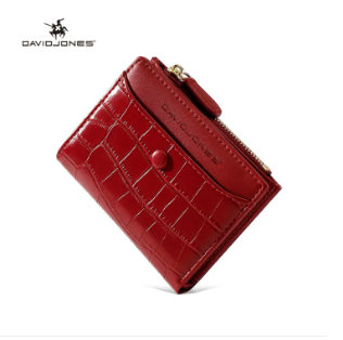 David Jones Executive Red Crocodile Leather Pattern Wallet DJ904J