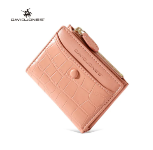 David Jones Queen Pink Crocodile Leather Pattern Wallet DJ899J