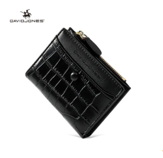 David Jones Black Crocodile Leather Pattern Wallet DJ903J