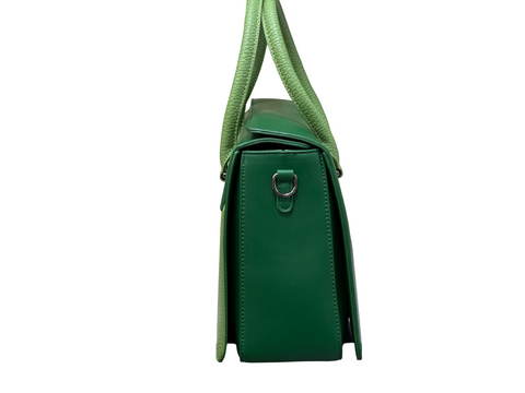 BAGCO Premium Structured Green Handbag – Mocha Elegance