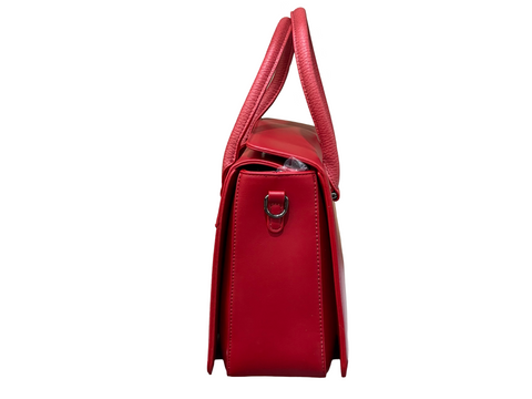 BAGCO Premium Structured Red Handbag – Mocha Elegance