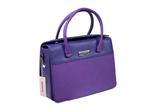 BAGCO Premium Structured Purple Handbag – Mocha Elegance