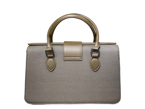 BAGCO Premium Structured Military Green Handbag – Mocha Elegance