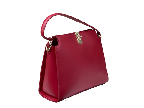 BAGCO Classic Structured Tote – Red Elegance