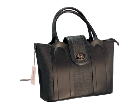 Elegant Black Structured BAGCO Tote Handbag – Timeless Style, Everyday Function