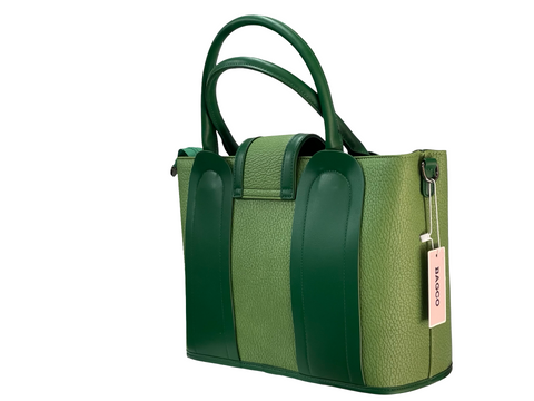 Elegant Green Structured BAGCO Tote Handbag – Timeless Style, Everyday Function