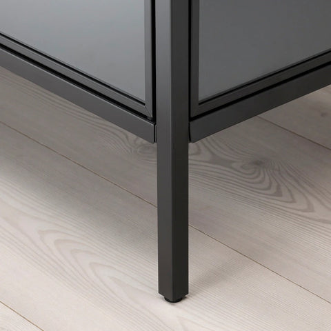 RUDSTA Glass-door cabinet, 80x37x120cm, Anthracite