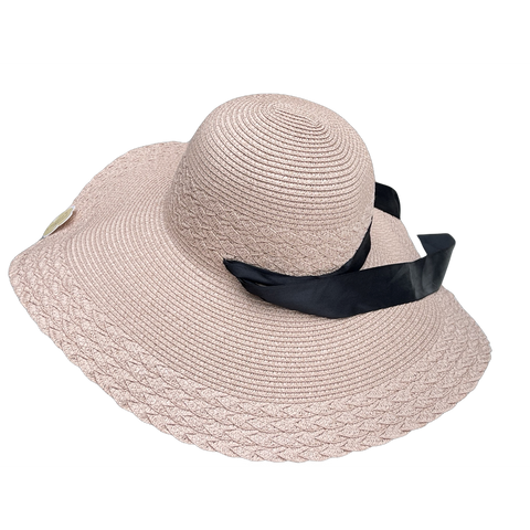 Ladies Packable Straw Floppy Sun Hat