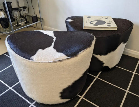 STOCKHOLM Pouffe, Delikat White/black