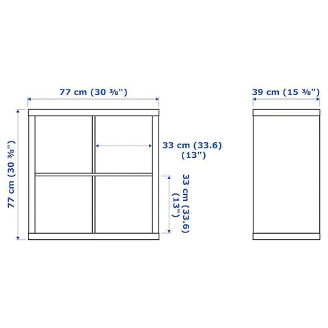 KALLAX 2x2, 77x77cm, White stained oak effect