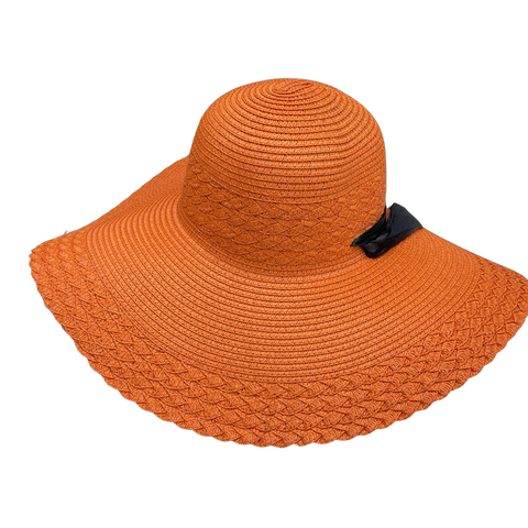 Ladies Packable Straw Floppy Sun Hat