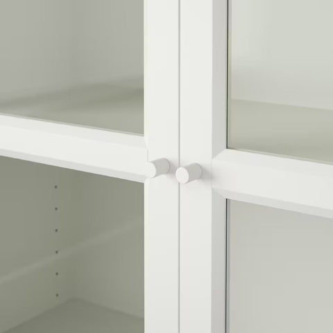 BILLY / OXBERG Bookcase with full length glass doors, White, 80x30x202cm
