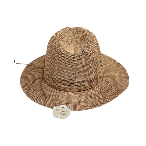 Panama Hat With Faux Leather Band