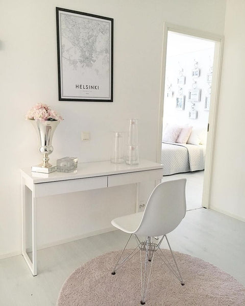 BESTA BURS Desk, 120x40cm, High-gloss white
