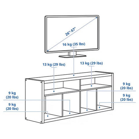 KALLAX TV bench, White, 147x60cm