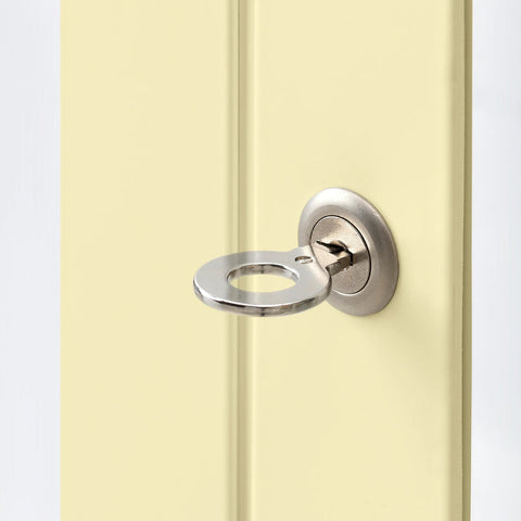 FABRIKOR Glass-door cabinet, Light yellow, 81x113cm