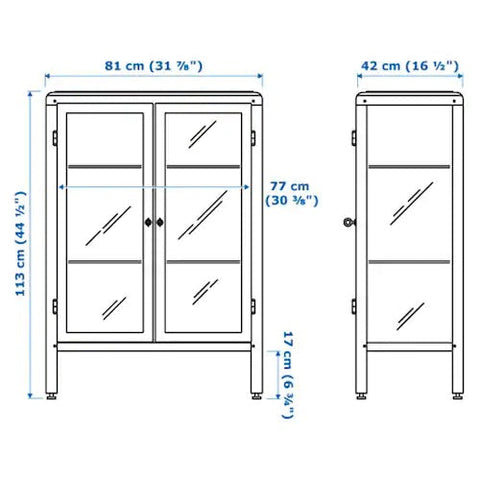 BESTA TV bench with doors, white/Selsviken/Nannarp high-gloss/white, 120x42x74cm
