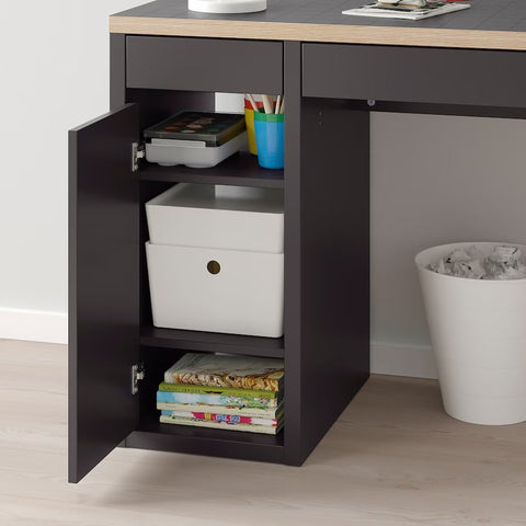 MICKE Desk, Anthracite/red, 105x50cm