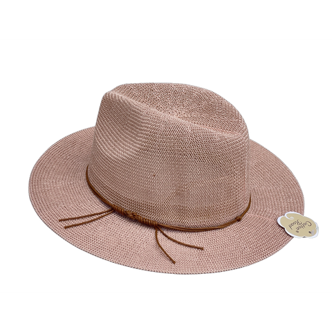 Panama Hat With Faux Leather Band