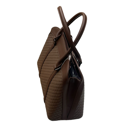 BAGCO Sovereign Quilt Satchel- Dark Brown